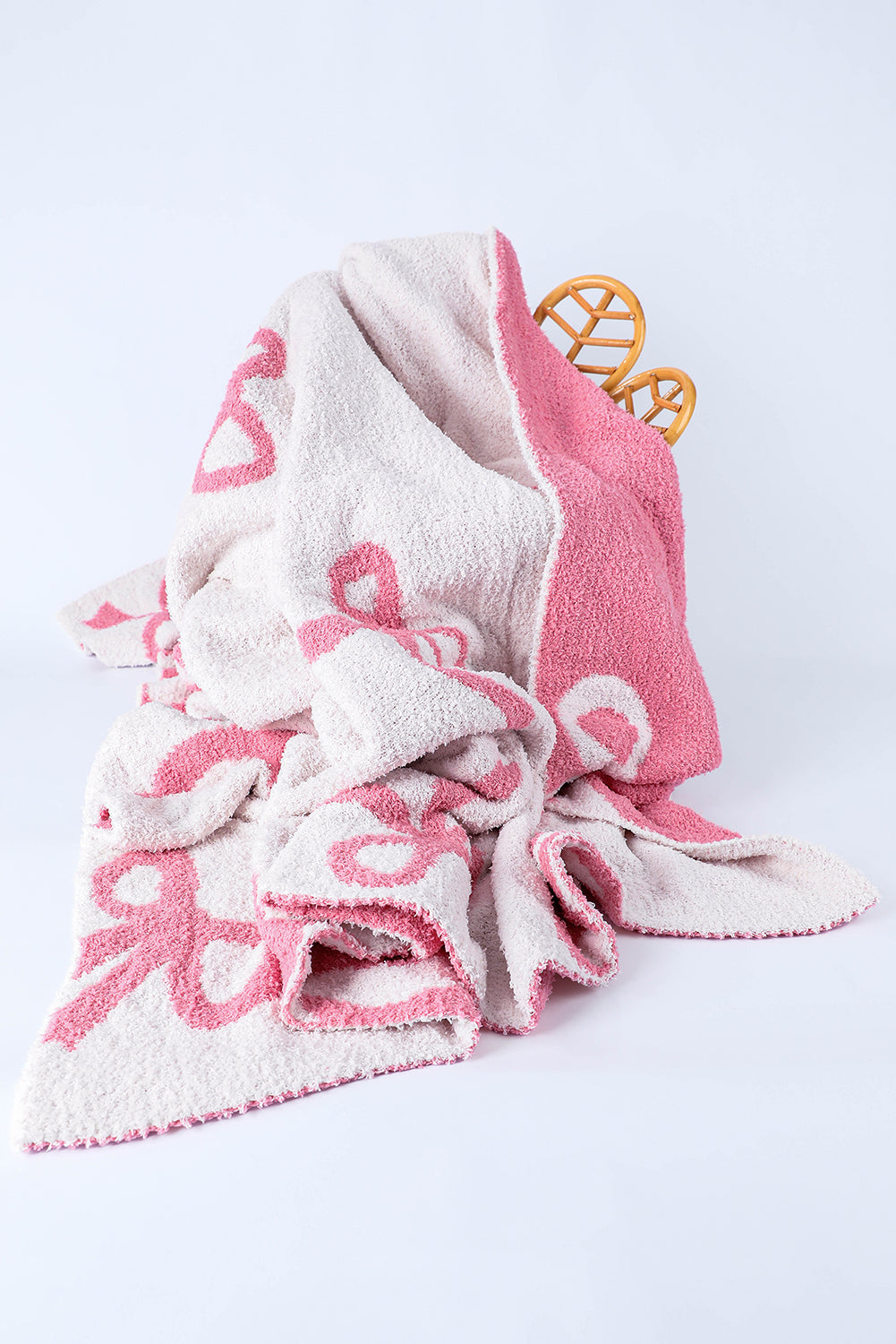 Pink Bow Printed Cozy Soft Throw Blanket